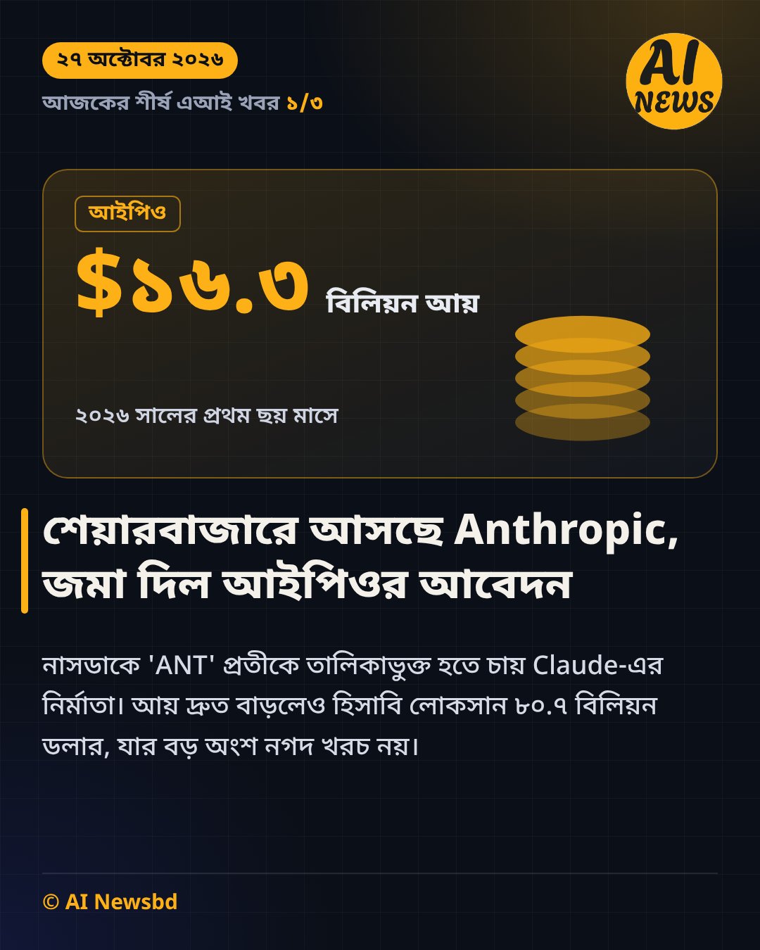 শেয়ারবাজারে আসছে Anthropic, জমা দিল আইপিওর আবেদন