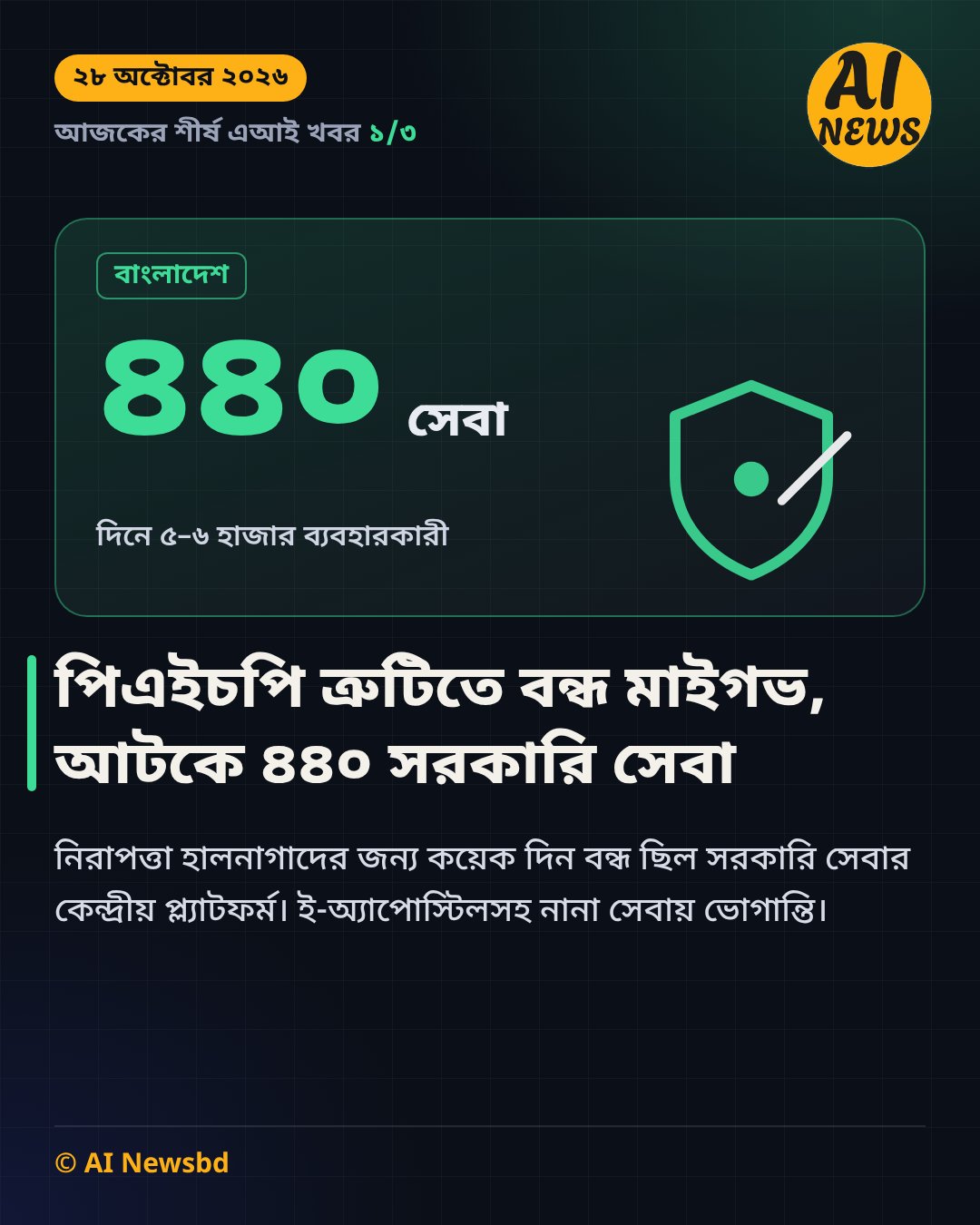 পিএইচপি ত্রুটিতে বন্ধ মাইগভ, আটকে ৪৪০ সরকারি সেবা