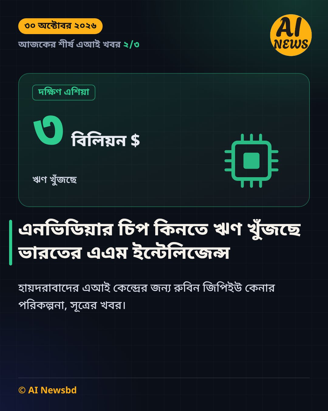 এনভিডিয়ার চিপ কিনতে ঋণ খুঁজছে ভারতের এএম ইন্টেলিজেন্স