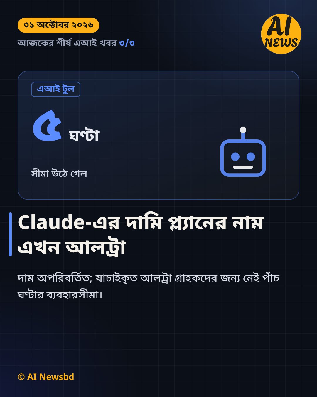 Claude-এর দামি প্ল্যানের নাম এখন আলট্রা, উঠে গেল পাঁচ ঘণ্টার সীমা